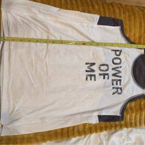 Athleta Girl White Tank Top with Navy Trim 'Power of Me'